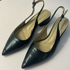Franco Sarto navy blue sling backs